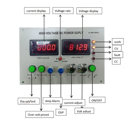 alimentatore in CC ad alta tensione di 800V 10mA per il sistema di prova